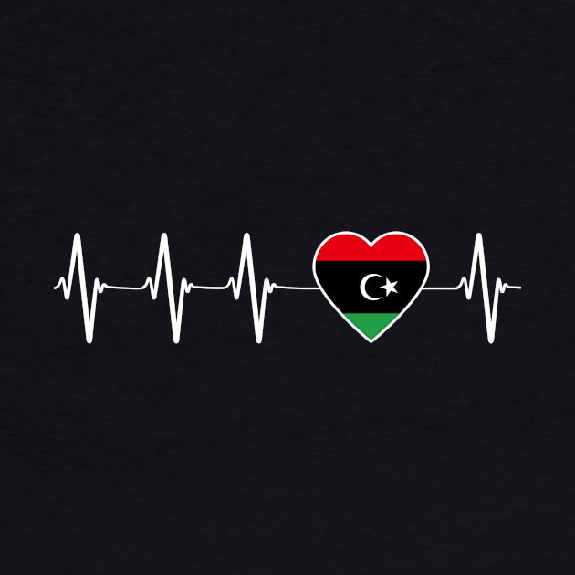 Libyan Heartbeat I Love Libya Country Flag Heart Family by Eyes4